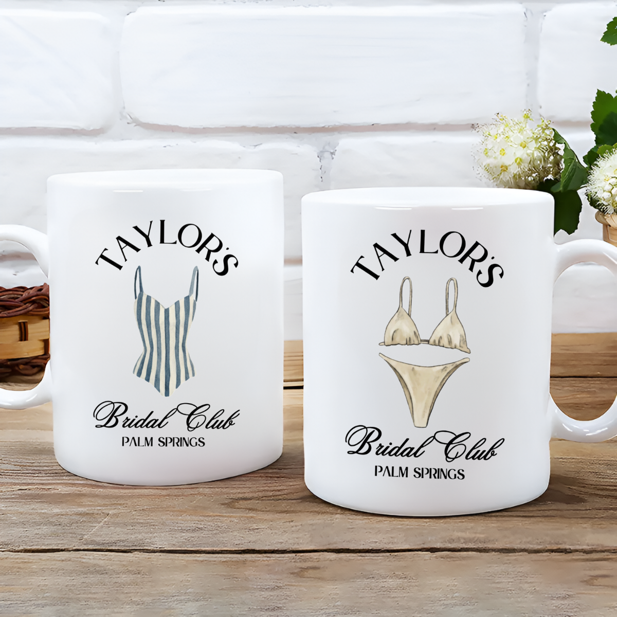 Personalized Coastal Bachelorette Mug, Custom Ceramic Mug, Beach Bachelorette Party, Lake Life, Palm Springs, Custom Party Favors