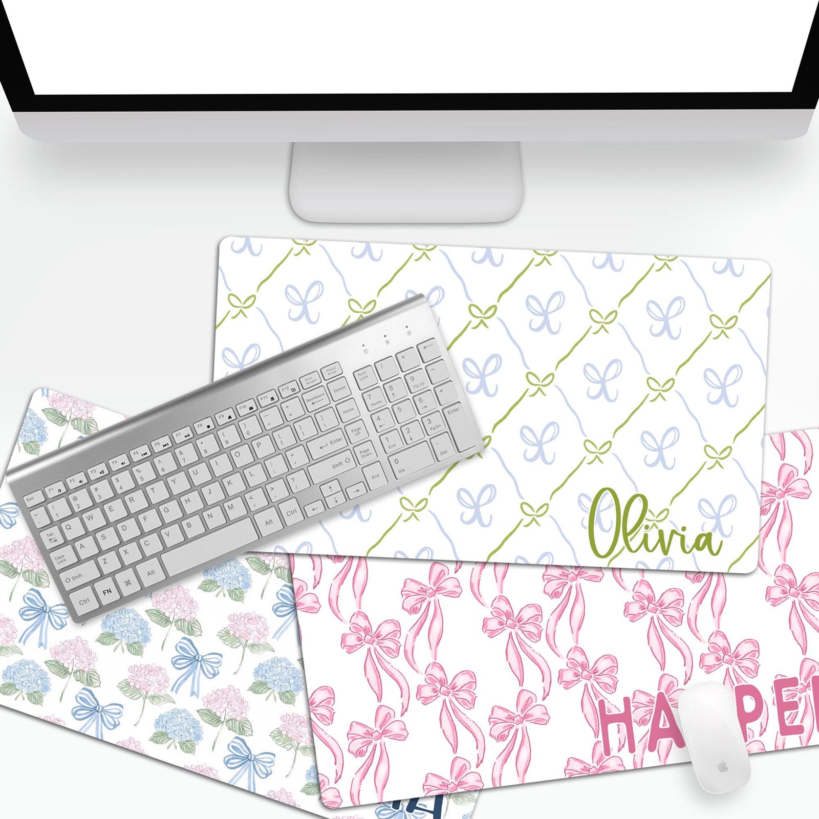 Custom Desk Pad, Coquette Personalized Desk, Grandmillennial Decor, Teacher Gift, Monogrammed Home Office, Dorm Room Decor, Gift Custom Office