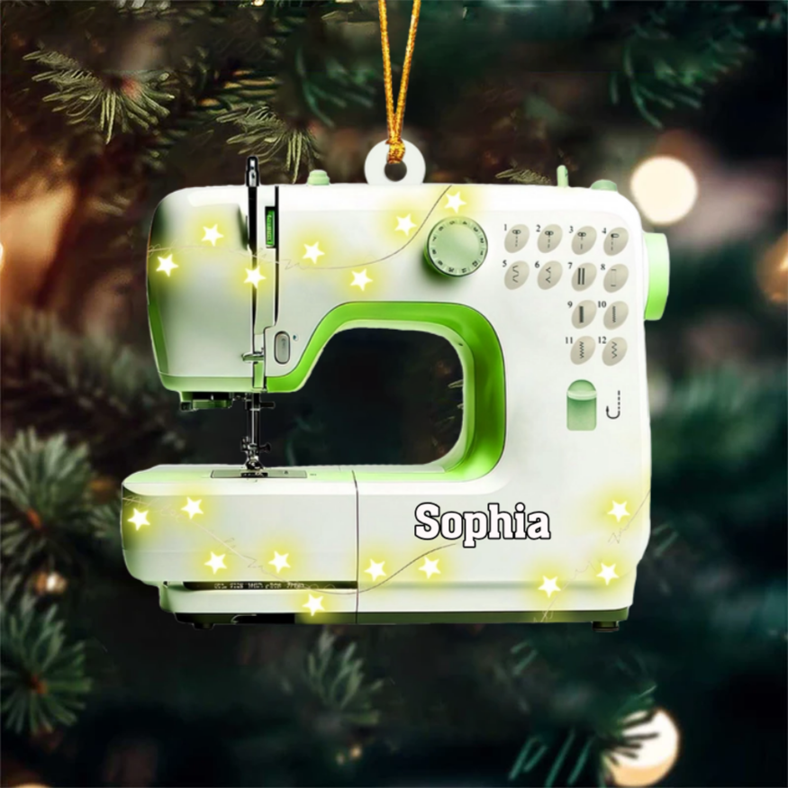 Automatic Sewing Machine - Personalized Acrylic Ornament - Christmas Gift For Sewing Lovers, Tailors