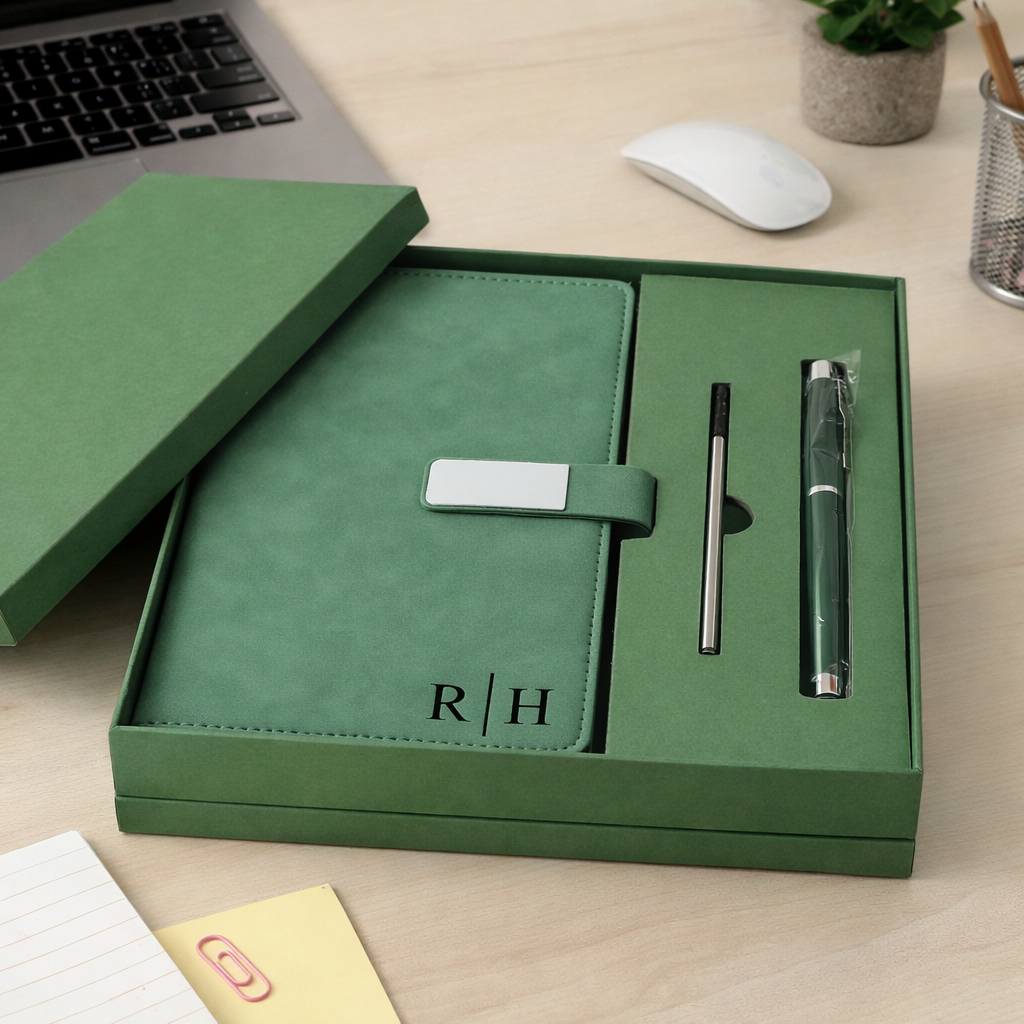 Personalized Leather Notebook Set, Custom Notebook With Pen, End Of Year Thank You Gift, Graduation Gift, Birthday Gift