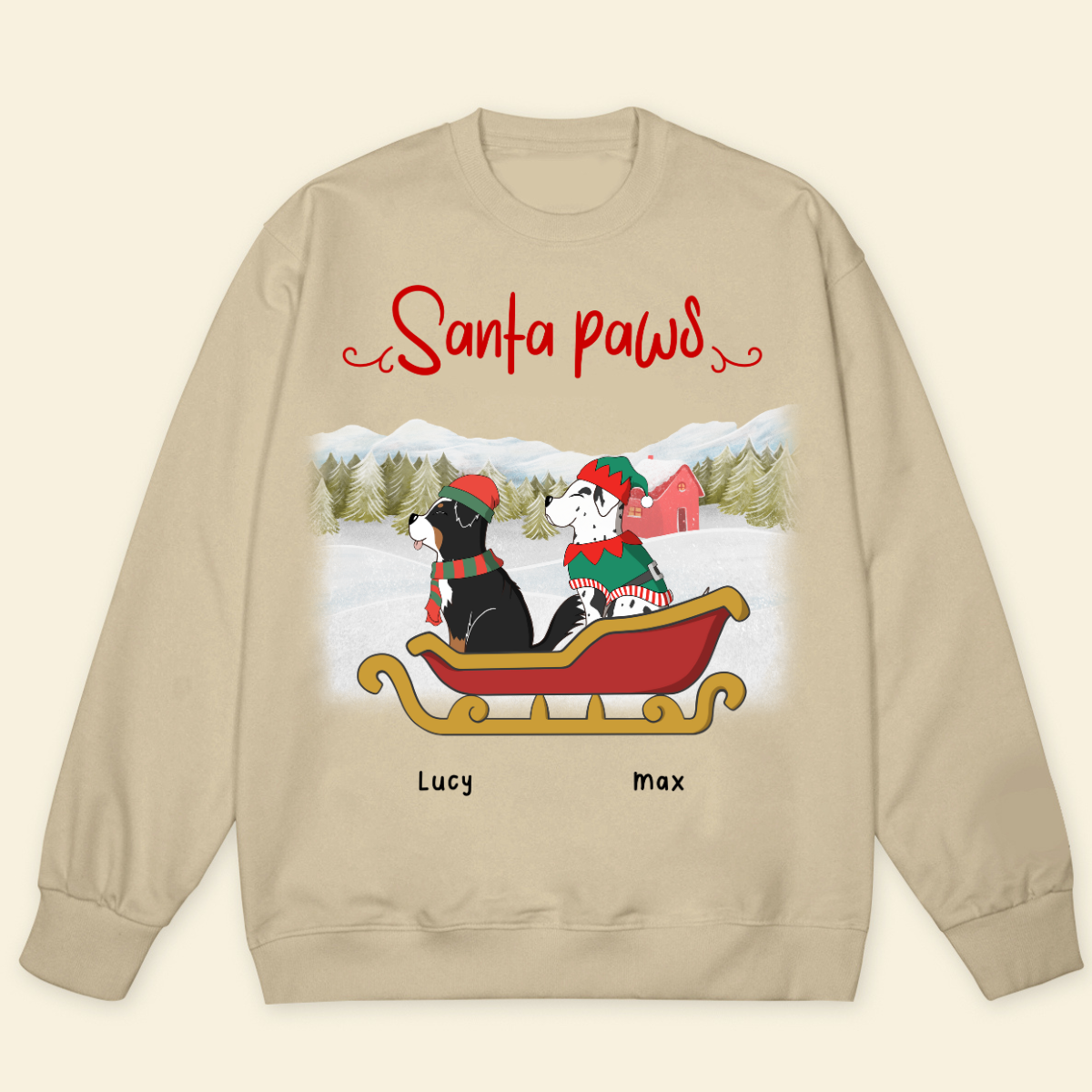 Santa Paw Custom Dog Cat Breed Christmas Personalized Sweatshirt,Pet Lover Christmas Gift, Santa Paws, Christmas Pajamas, Funny Dog Sweatshirt, Dog Lover Gifts