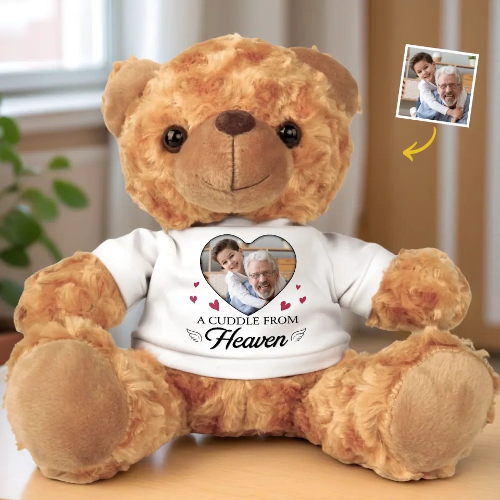 A Cuddle From Heaven - Personalized Teddy Bear Plush - Sympathy Gift For Family Members