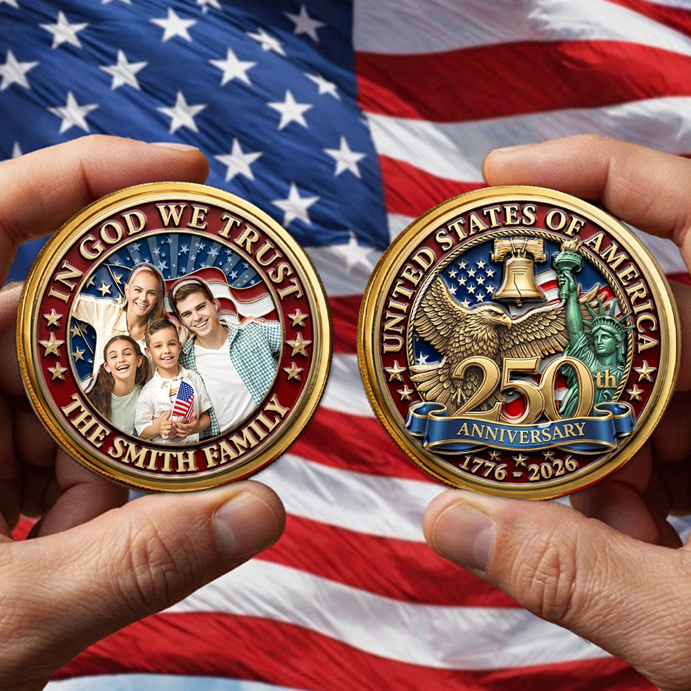 In God We Trust - Personalized Commemorative Keepsake Coin - Gift For Family, Patriotic Gift, 4th Of July