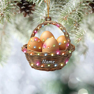 Personalized Egg Basket Christmas Ornament, Eggs Christmas Ornament, Cooking Ornament, Kitchen Ornament, Chef Ornament Gift