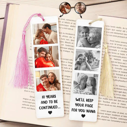 Custom 3 Photos Book Lovers - Personalized Acrylic Bookmark - Gift For Couple, Family, Bestie
