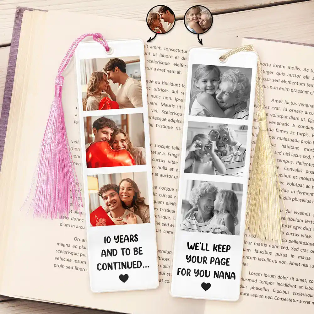 Custom 3 Photos Book Lovers - Personalized Acrylic Bookmark - Gift For Couple, Family, Bestie
