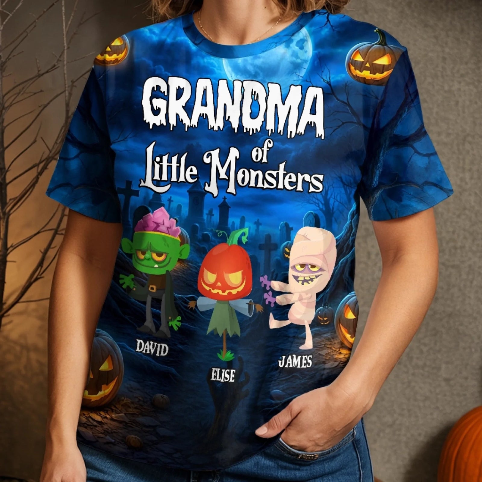 Spooky Season Vibes - Personalized 3D Apparel - Halloween Gift For Mom Grandma, Nana & Kids