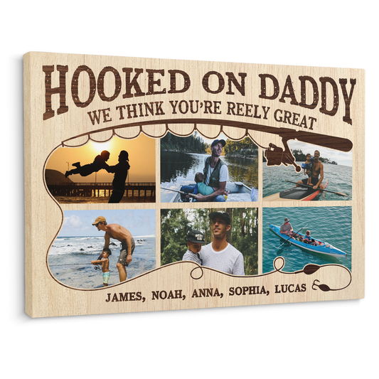 We Think You're A Reely Great Dad - Personalized Canvas - Gift For Dad, Father's Day, Birthday Gift