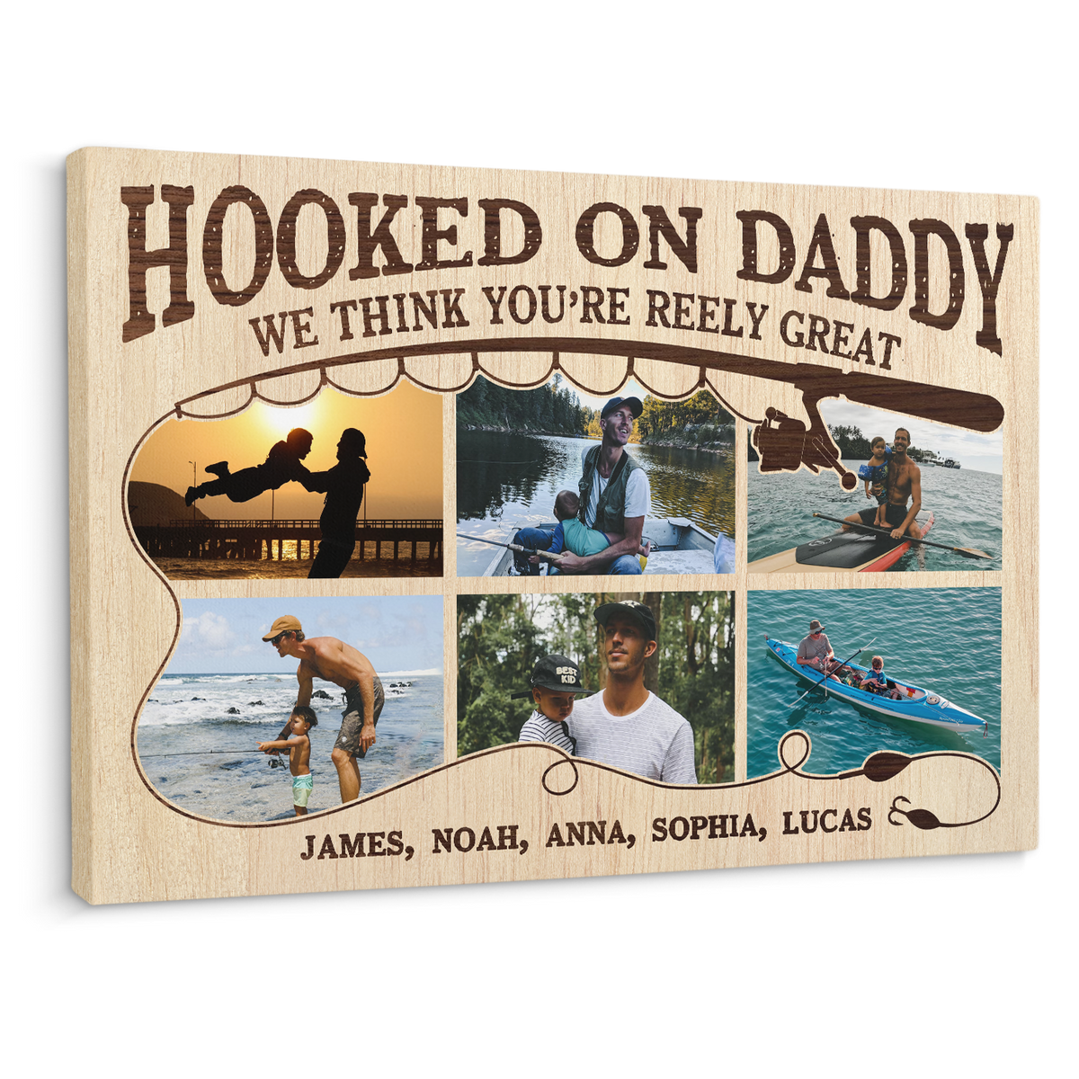 We Think You're A Reely Great Dad - Personalized Canvas - Gift For Dad, Father's Day, Birthday Gift