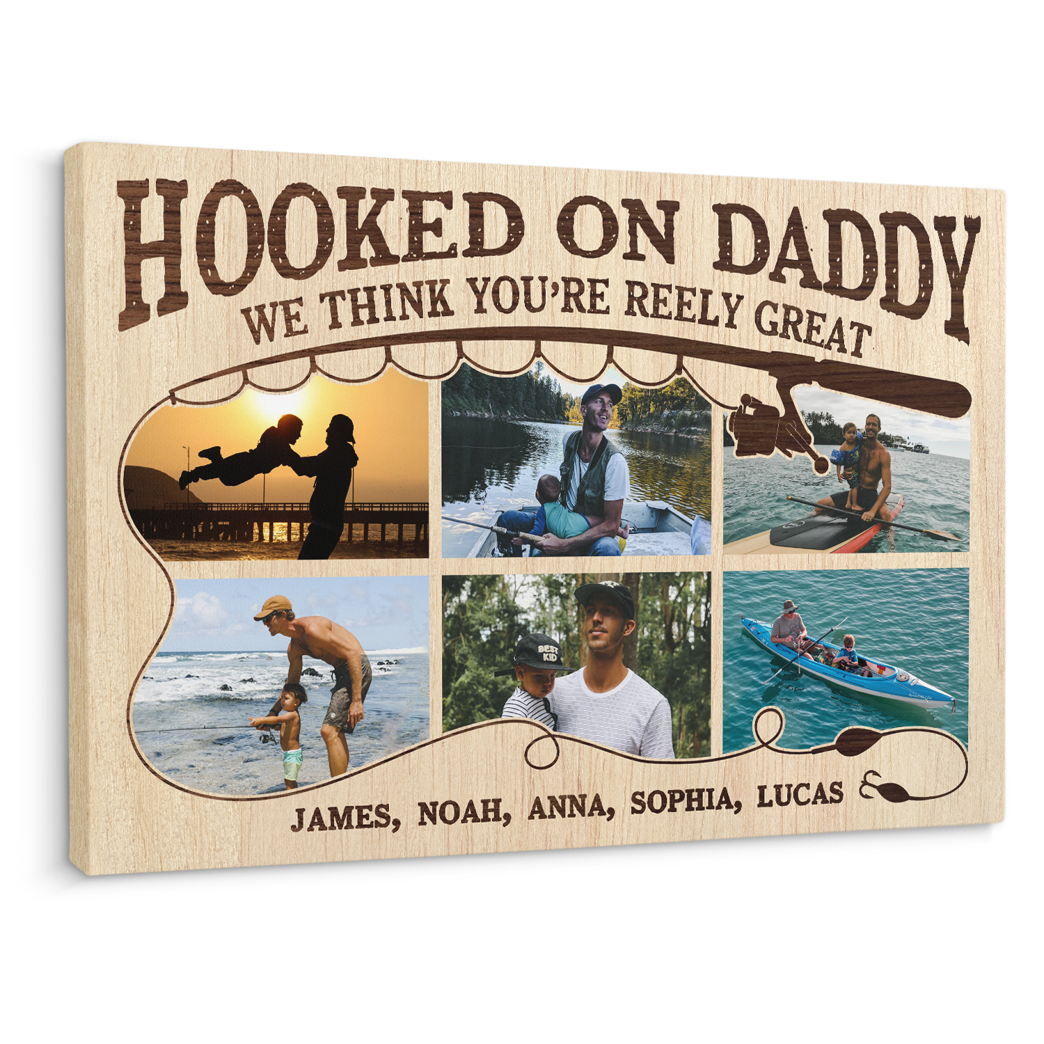 We Think You're A Reely Great Dad - Personalized Canvas - Gift For Dad, Father's Day, Birthday Gift