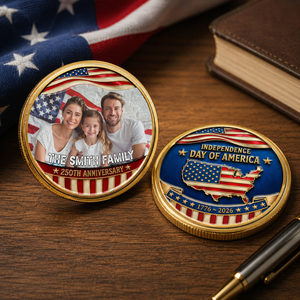 America 250 Legacy Family - Personalized Commemorative Keepsake Coin - Patriotic Gift, 4th Of July Gift For Family
