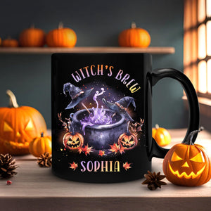 Personalized Witch Brew Mug, Witches Brew Coffee Cup, Witch Halloween Mug, Halloween Lover Gift, Poison Witches Brew Cup