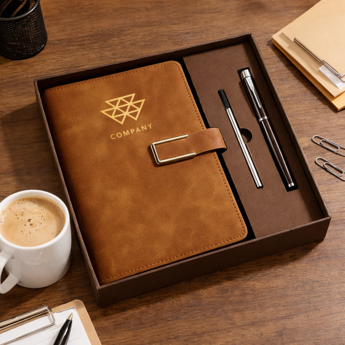 Custom Leather Journal for Business, Business Gifts, Corporate Gifts for Clients, Corporate Gifts with Logo, Personalized Notebook