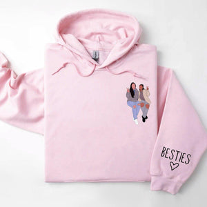 Custom Outline Bestie Sweatshirt, Custom Photo Best Friend Sweatshirt, Soul Sister Sweater, Best Friend Hoodie, Gift for Best Friend, BFF