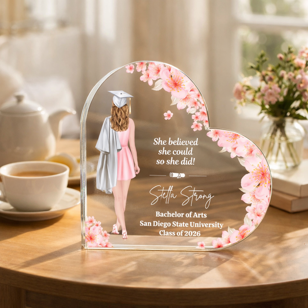 Personalized Acrylic Plaque Graduation Gift for Daughter Niece Granddaughter, Grad Gifts for Her, High school, College Graduation, Masters