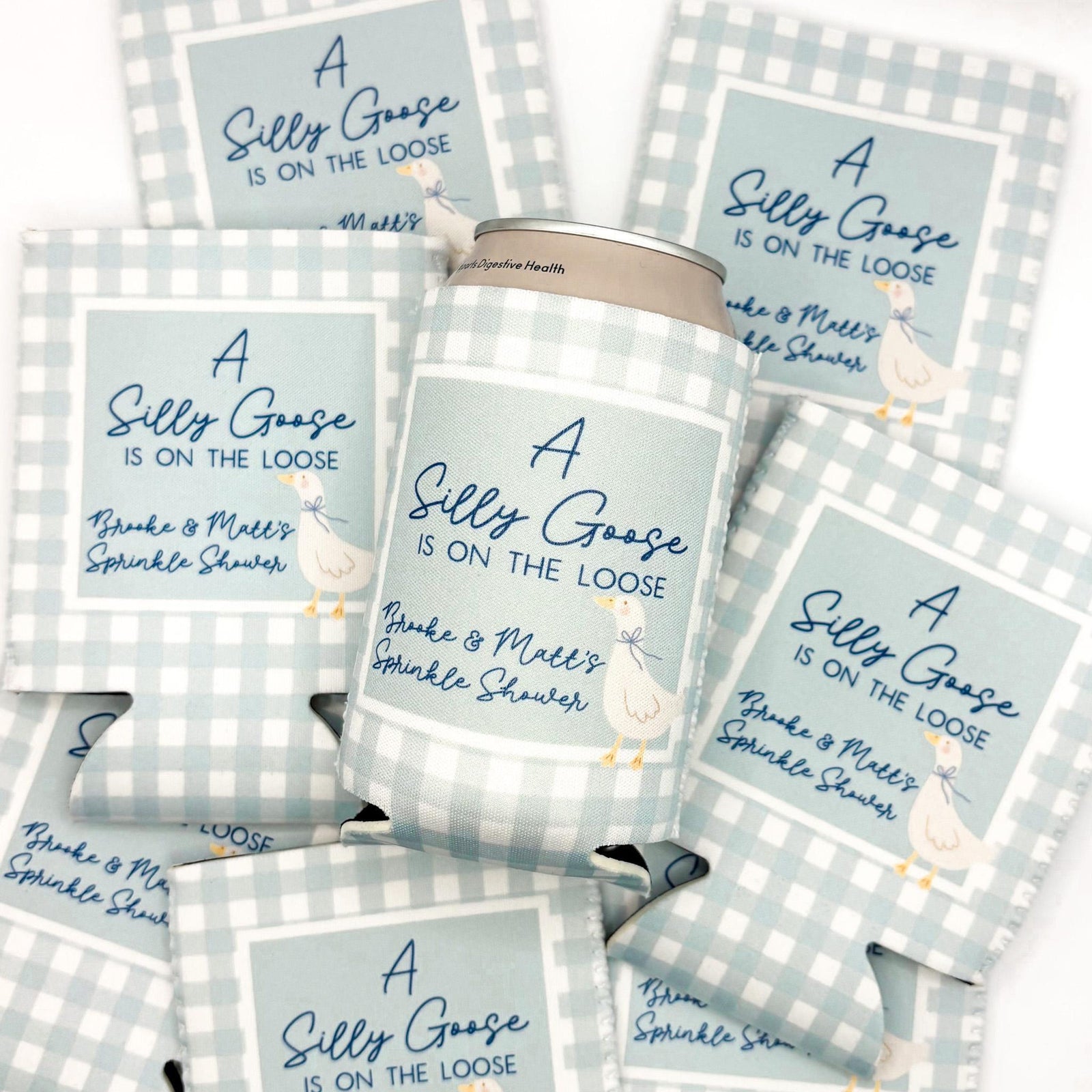 A Silly Little Goose Is On the Way Baby Shower Can Coolers, Personalized Can Sleeves, Custom Baby Shower Party Favors, Baby Shower Gift