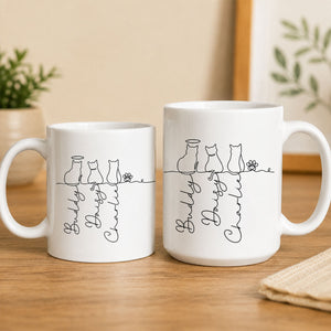 Personalised Cat Mug, Cat Memorial Gift, Cat Lovers Gift Cute Dog Cat Line Art Gift for Pet Mom/Pet Dad, Pet Lover's Gift, Cat Mug