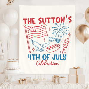 4th of July Party Banner: Custom USA Theme Party Decorations America 250th Anniversary Sign