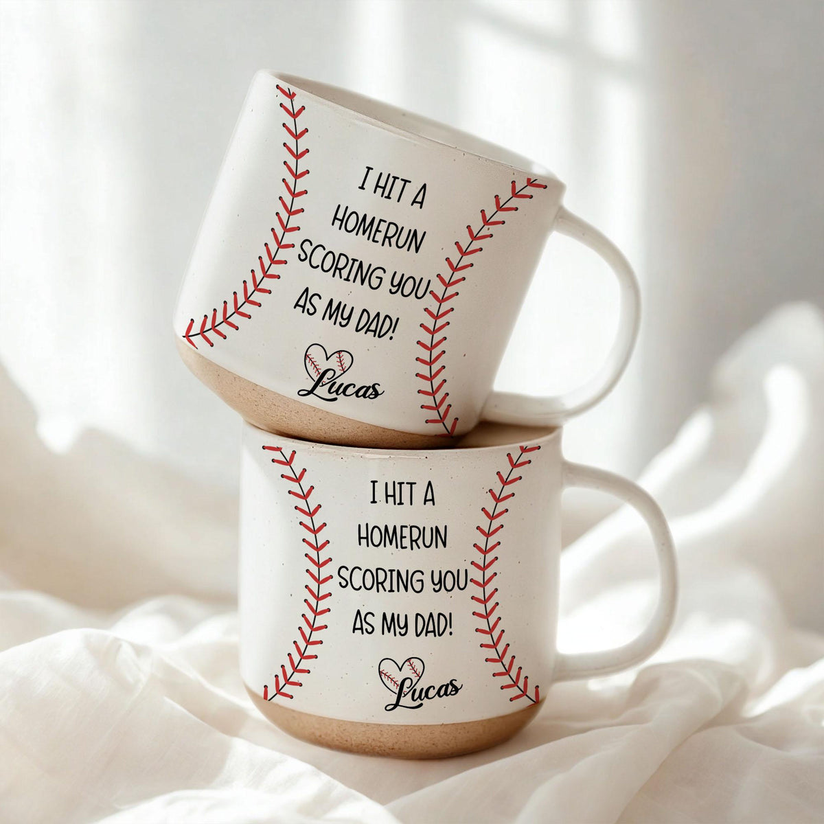 Personalized Baseball Dad Pottery Mug, Custom Fathers Day Gift From Baseball Dad, Dad Mug, Coffee Mug For Father's Day Gift, Birthday Gifts