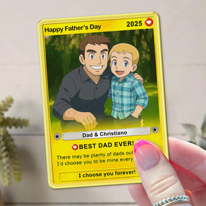 Personalized Father's Day Gift For Dad, Father's Day Card, Custom Photo Trading Card, Gamer Dad Gift From Kids, Gift For Husband