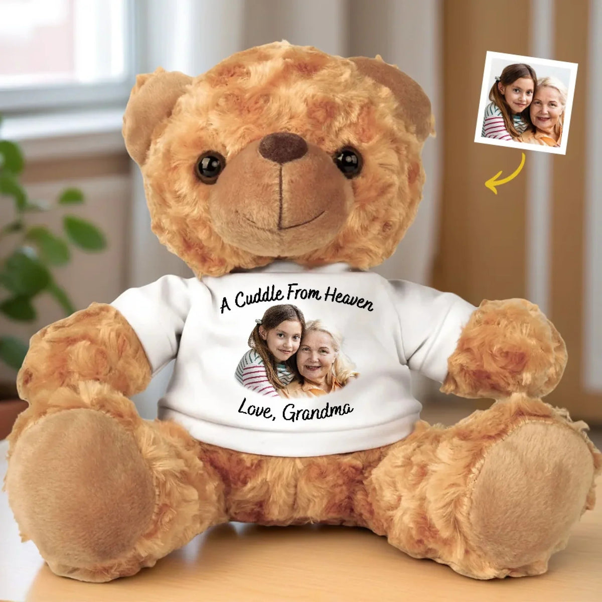 A Cuddle From Heaven - Personalized Teddy Bear Plush - Memorial Gift
