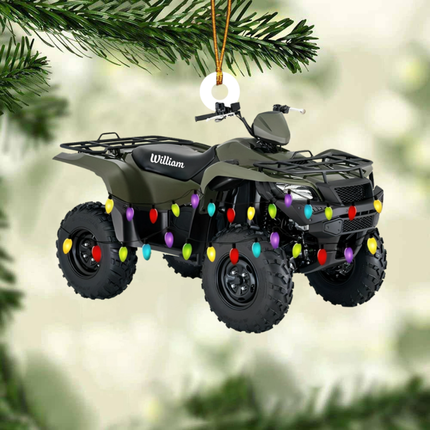 Personalized Quad Bike Christmas Ornament, Off Road Dirt Bike Ornament, Christmas Gift For Racer