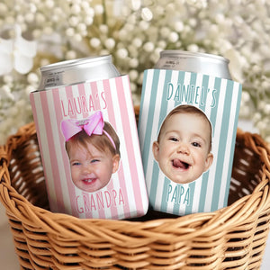 Personalized Kids Photo Can Cooler, Custom Funny Face Baby Can Cooler, Gift For Husband, New Dad Gift, Father's Day Gift For Dad, Husband