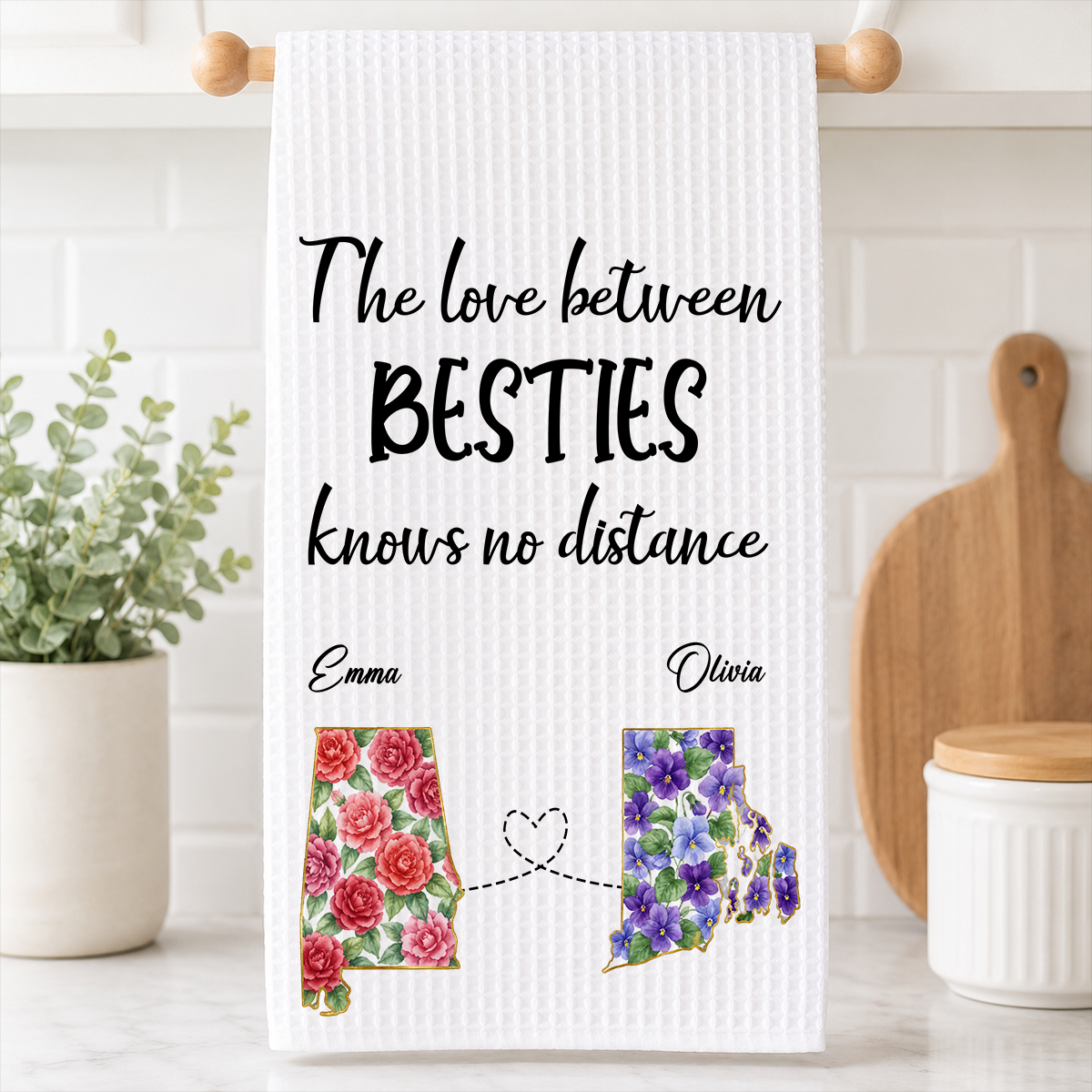 The Love Between Family - Personalized Kitchen Towel, Gift For Sisters