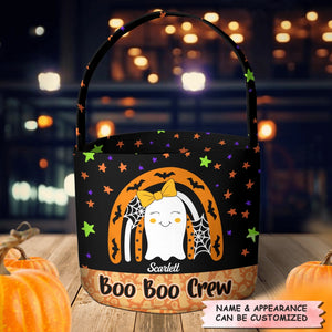 Boo Boo Crew - Personalized Halloween Fabric Basket - Halloween Gift For Kids