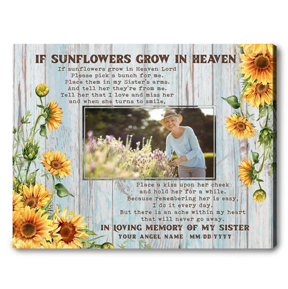 In Loving Memories Of My Sister - Personalized Canvas - Loss Of Sister, Memorial Gift