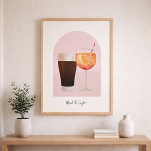 Personalised Name Wine, Beer & Cocktail Wall Art, Bar Cart Decor, Cocktail Bar At Home Decor