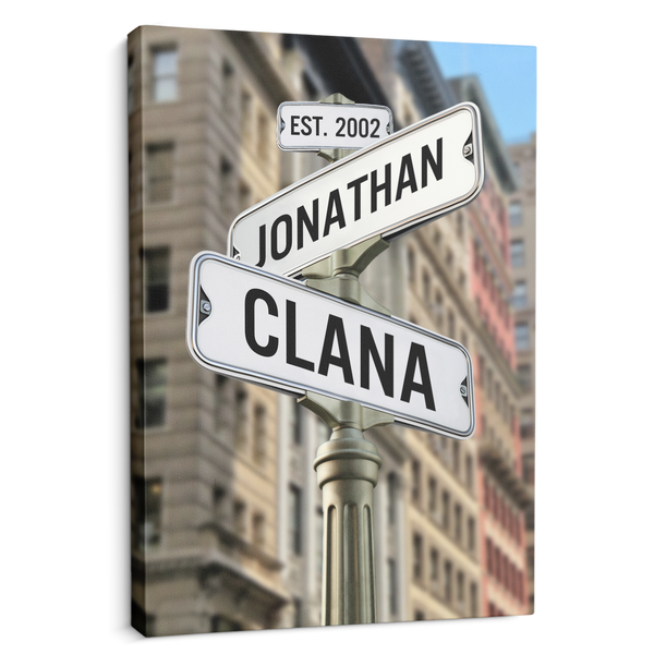 Couple Street Sign - Personalized Canvas - Gift For Couple