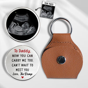 To Daddy Can't Wait To See You - Personalized Pocket Hug - Gift For New Dad, Father's Day Gift
