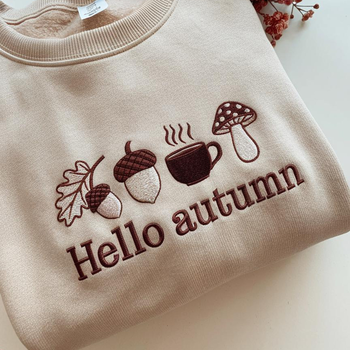Hello Autumn Embroidered Sweatshirt, Hello Autumn Sweatshirt, Autumn Sweatshirt, Fall Sweatshirt