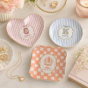 Personalized School Logo Ring Dish, Class of 2026 Tray, Graduation Keepsake, Gift For Friend, Senior Night Keepsake, Congratulation Gift