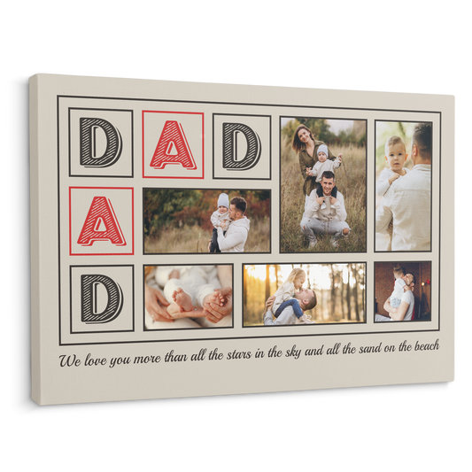 Dad, Custom Photo, Custom Text - Personalized Canvas - Gift For Dad, Father's Day, Birthday Gift