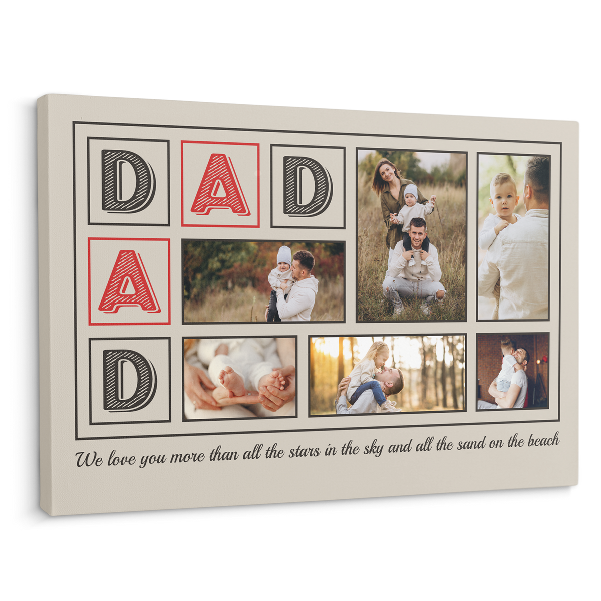 Dad, Custom Photo, Custom Text - Personalized Canvas - Gift For Dad, Father's Day, Birthday Gift