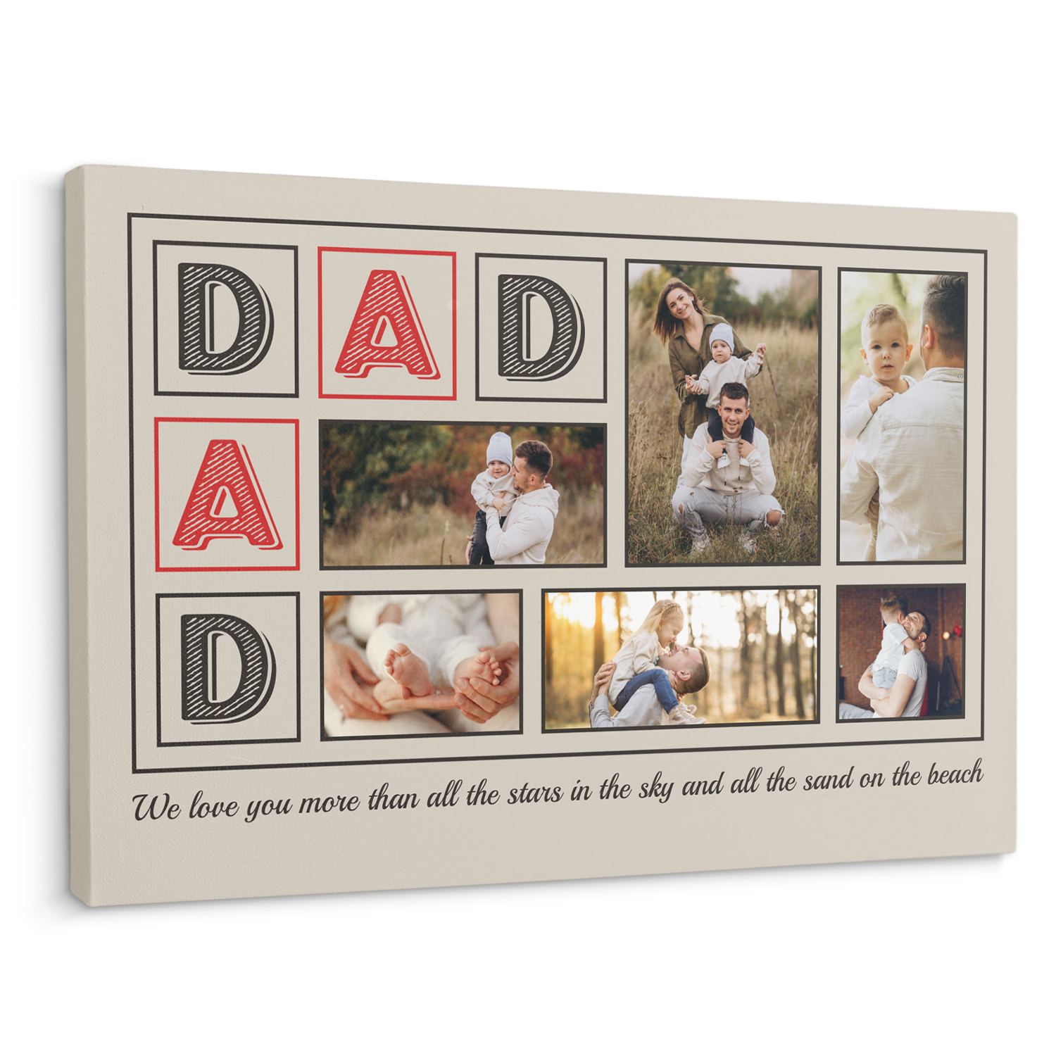Dad, Custom Photo, Custom Text - Personalized Canvas - Gift For Dad, Father's Day, Birthday Gift