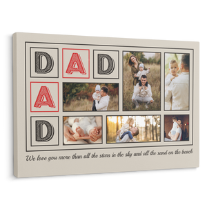 Dad, Custom Photo, Custom Text - Personalized Canvas - Gift For Dad, Father's Day, Birthday Gift