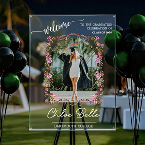 Floral Class Of 2026 Personalized Acrylic Welcome Sign