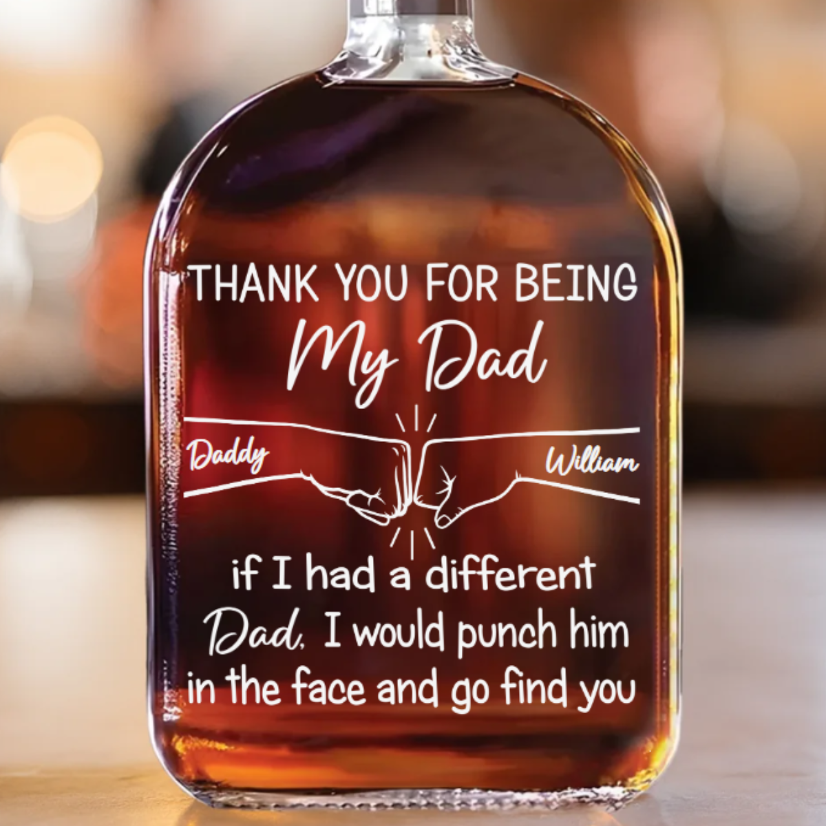 Thank You For Being My Dad - Personalized Whiskey Bottle - Gift For Dad, Papa, Father's Day