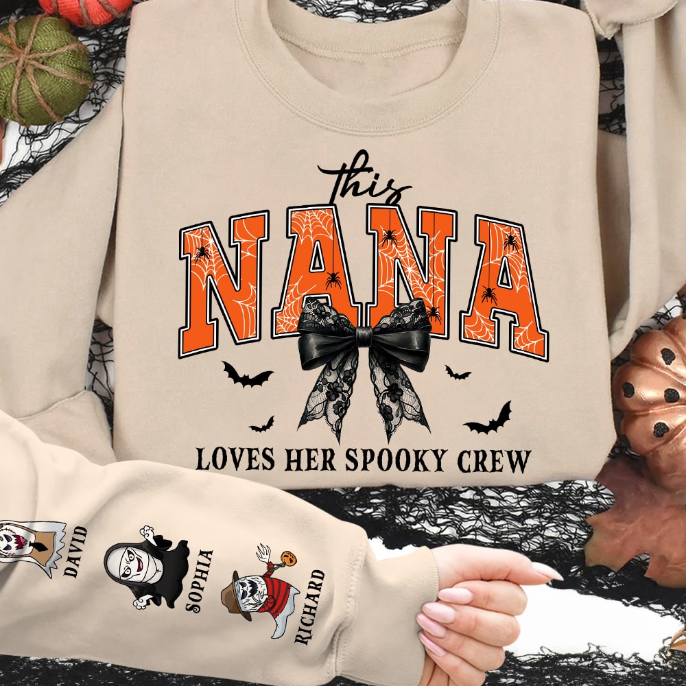 This Nana Loves Her Spooky Crew - Personalized Apparel - Gift For Mother Grandma, Halloween Gift