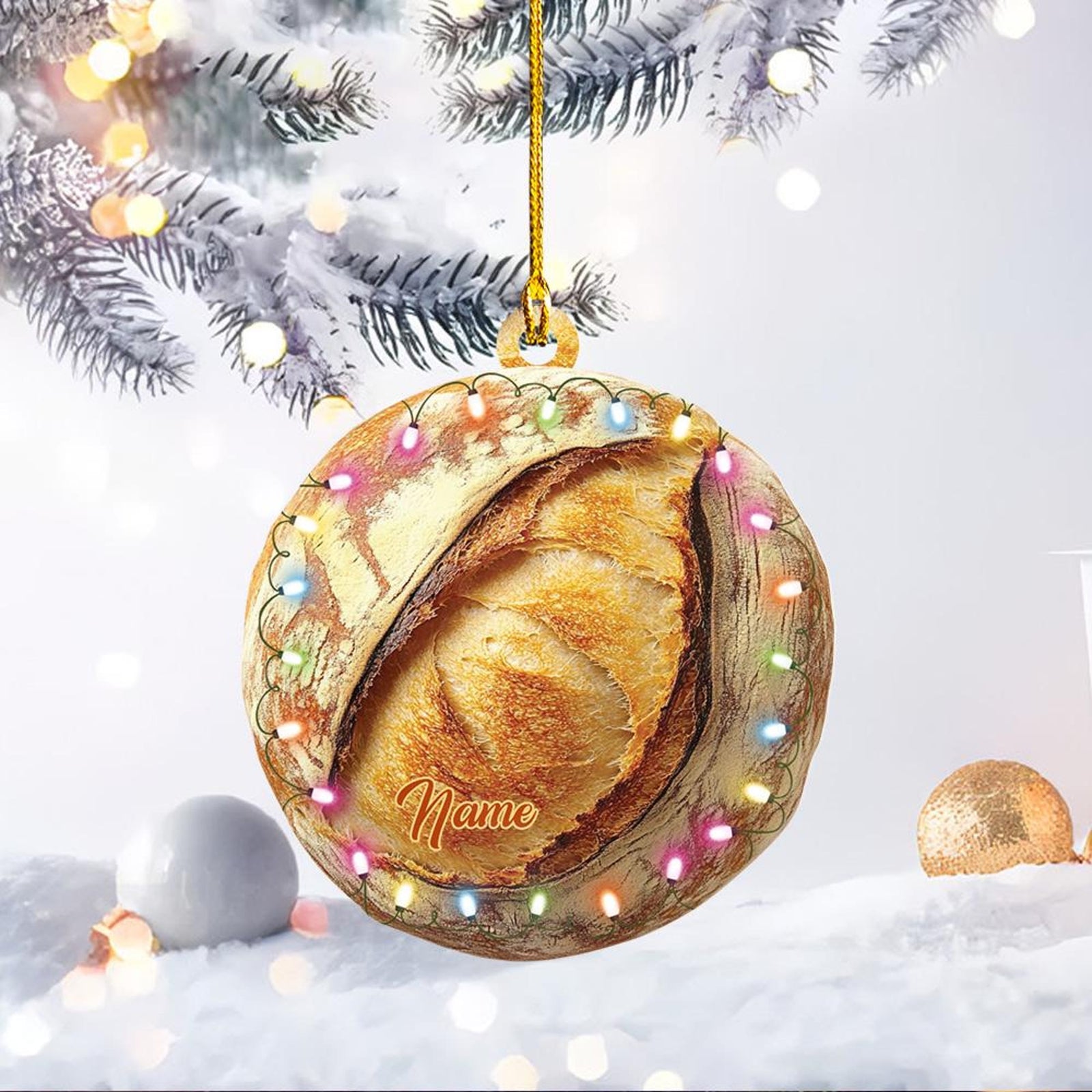 Personalized Sourdough Ornament, Sourdough Bread Christmas Ornament, Bakery Ornament Decor, Baking Ornament, Baker Ornament