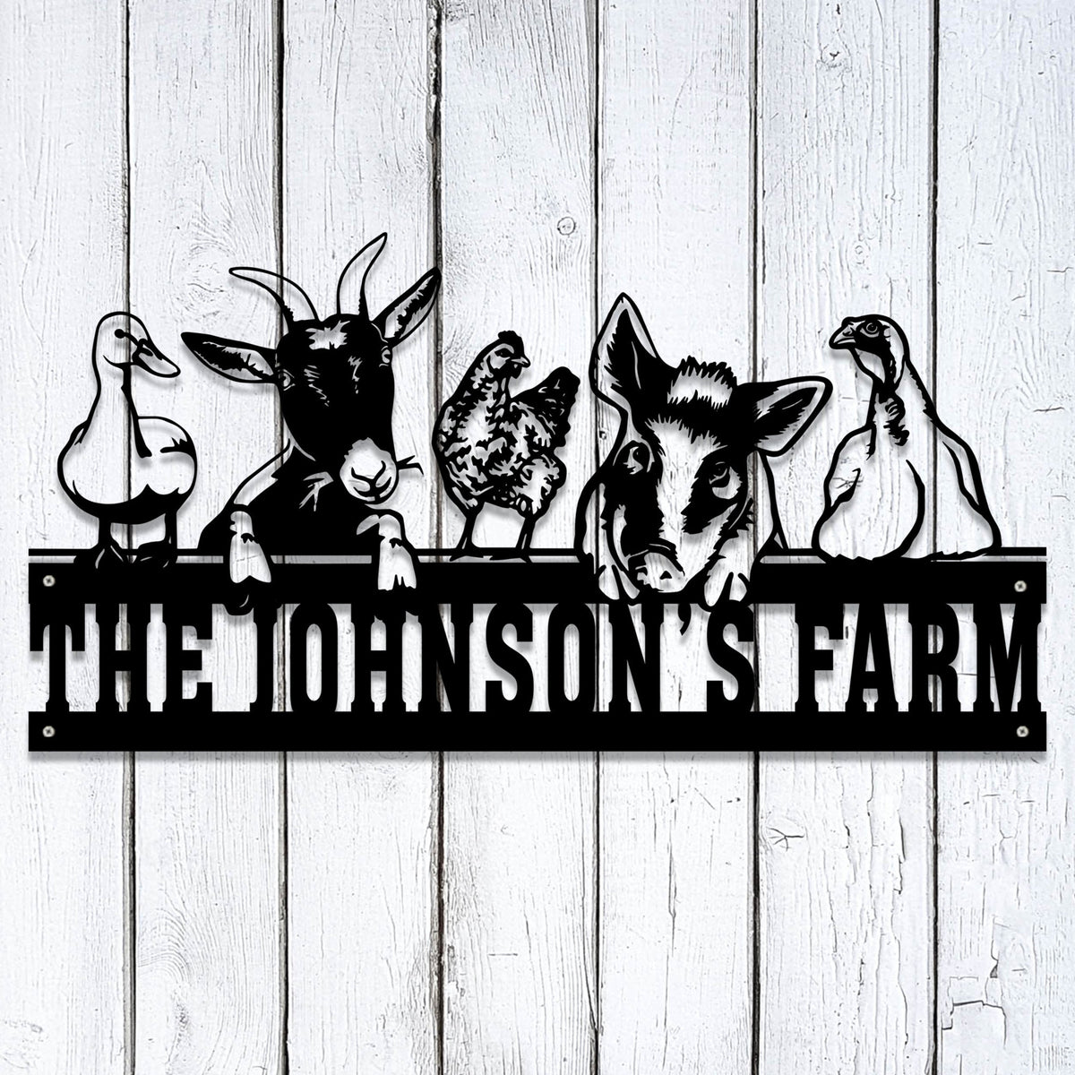 Personalized Farm Animals Sign, Custom Metal Farm Sign, Farmer Home Decor, Farm Yard Farmhouse Decor, Farmer Gift