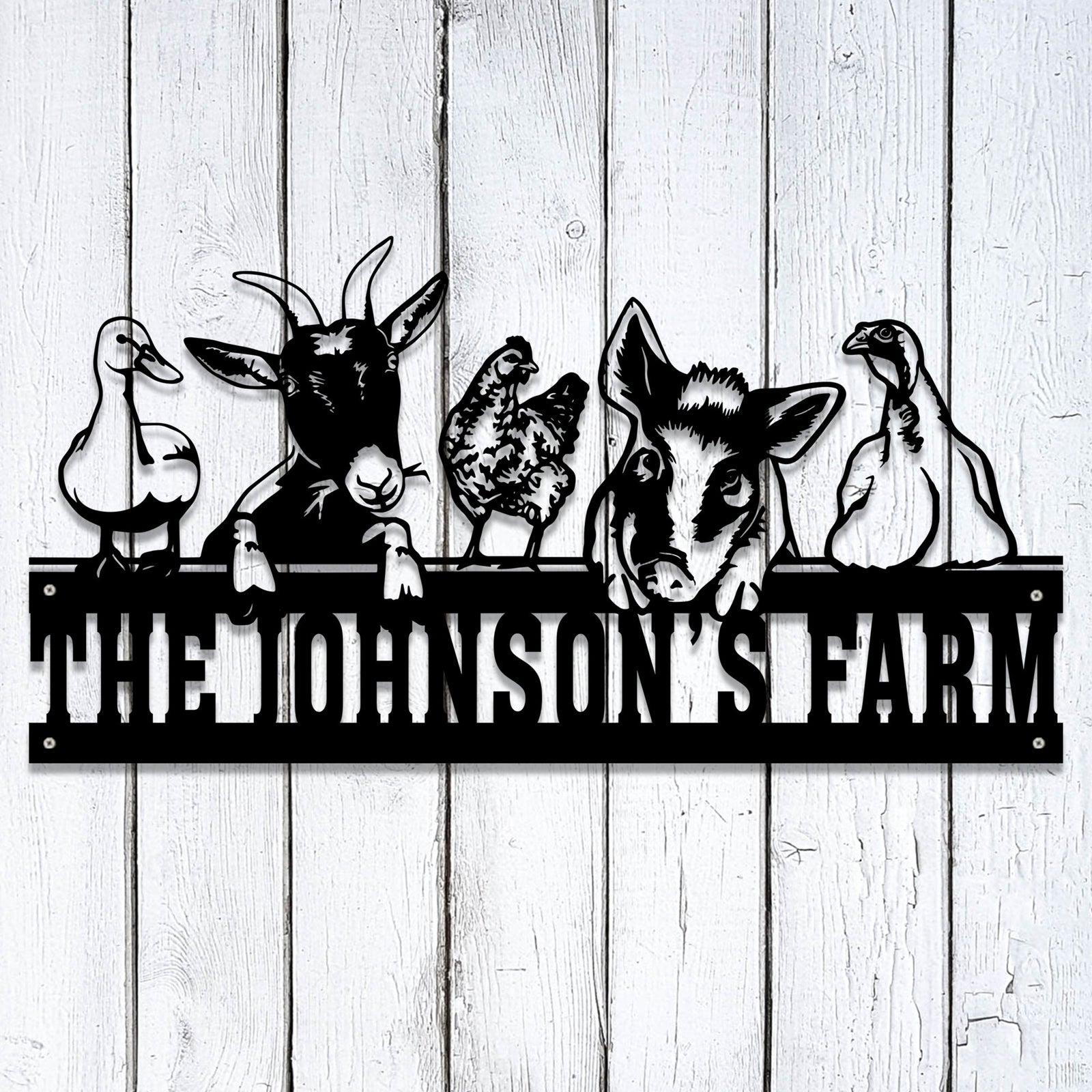 Personalized Farm Animals Sign, Custom Metal Farm Sign, Farmer Home Decor, Farm Yard Farmhouse Decor, Farmer Gift