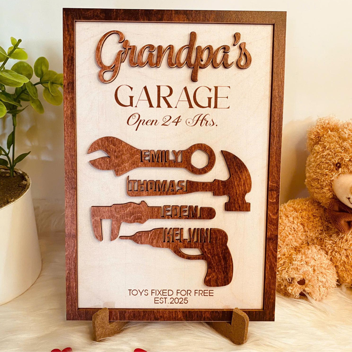 Personalized Mechanic Dad Sign With Kids Names, Custom Handyman Dad Gift, Father's Day 2025 Gift, Best Dad Gift, Mechanic Dad Gift