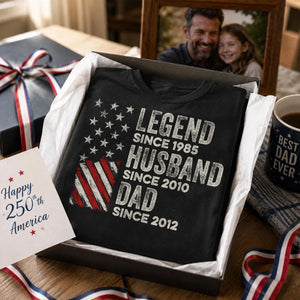 Legend Husband Dad And Grandpa - Custom Family Name Personalized T-shirt