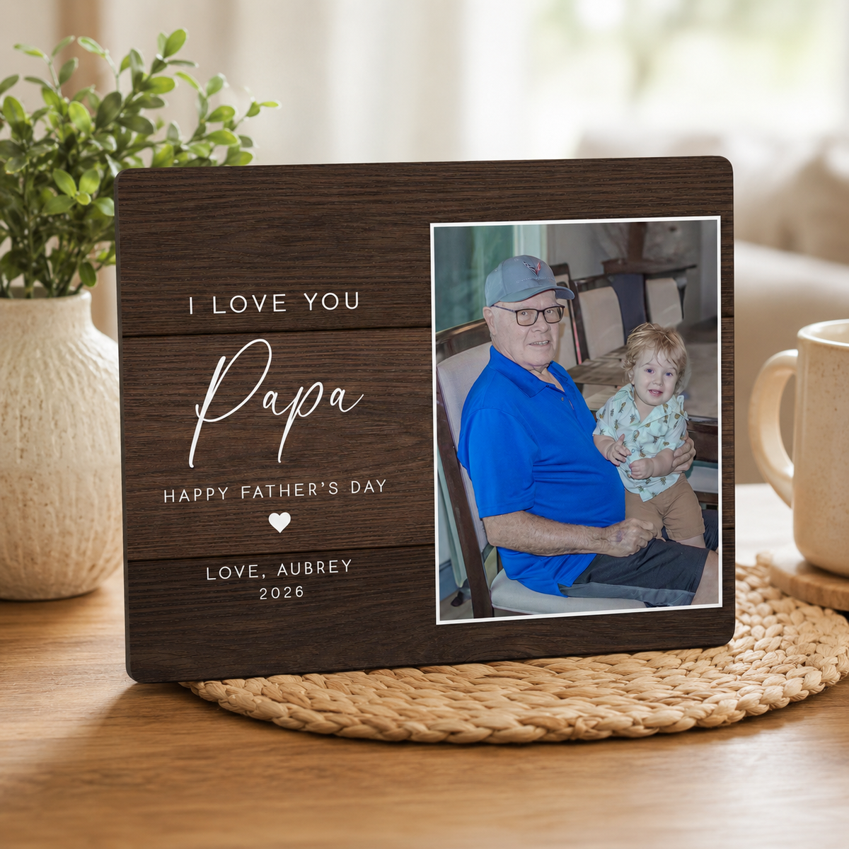 Personalized Papa Picture Frame, Fathers Day Gift for Grandpa, New Grandpa Keepsake