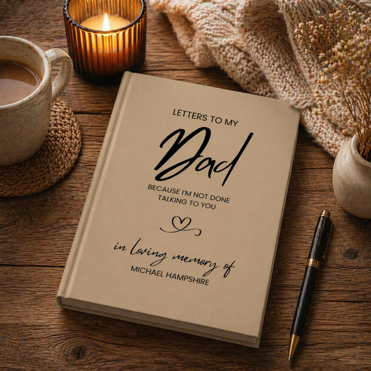 Personalized Grief Journal, Letters to My Dad Grief Journal, Loss of Father Gift, Custom Notebook Memorial Keepsake Loving Memory Hardcover