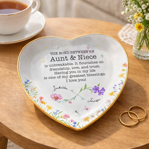 The Bond Between Aunt And Niece, Personalized Jewelry Dish, Gift For Aunt, Mother's Day Gift